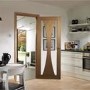 Internal Oak Door with Clear Glass - Pre-Finished - 1981 x 762 x 35mm - Verona - XL Joinery