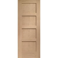 Internal Oak Pre-Finished Shaker 4-Panel Door - Pre-Finished - 1981 x 838 x 35mm - XL Joinery