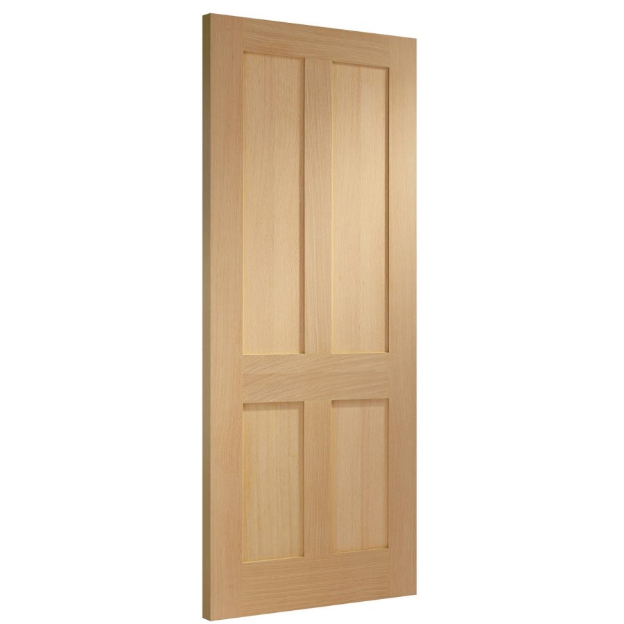 Internal Oak Victorian Shaker 4-Panel Door - Pre-Finished - 1981 x 838 x 35mm - Victoria - XL Joinery