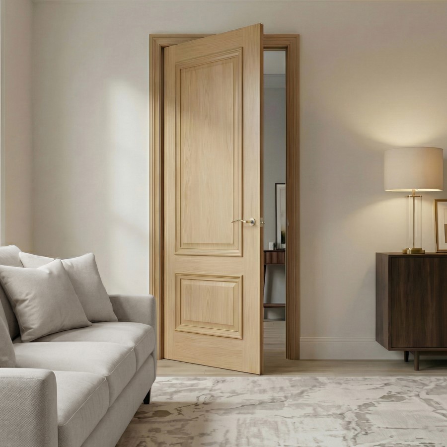 Internal Oak 2-Panel FD30 Fire Door with Raised Mouldings - Pre-Finished - 1981 x 762 x 44mm - Nelson - XL Joinery