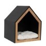 Fully Open Wooden Pet House with Quilted Pillow