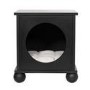Elevated Black Indoor Pet Home Side Table with Washable Quilted Cushion