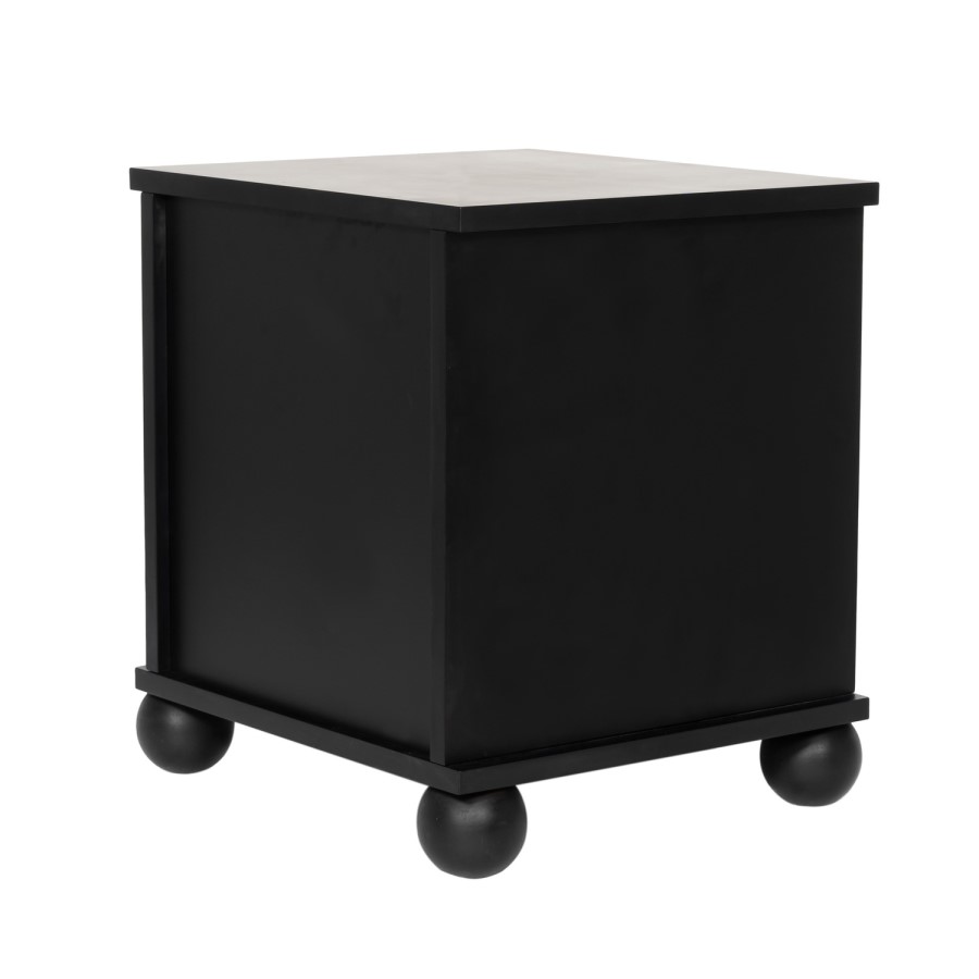 Elevated Black Indoor Pet Home Side Table with Washable Quilted Cushion