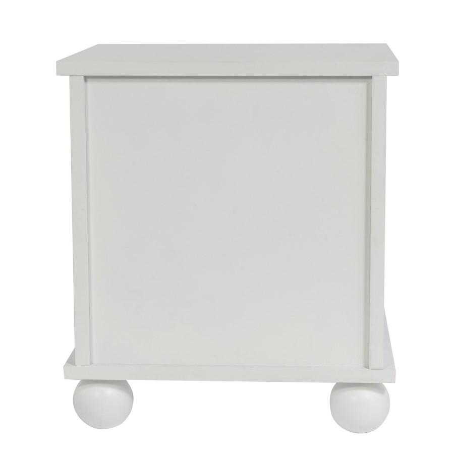Elevated White Indoor Pet Home Side Table with Washable Quilted Cushion