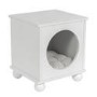 Elevated White Indoor Pet Home Side Table with Washable Quilted Cushion