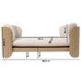 Beige Fabric Pet Bed with Oak Ribbed Sides - Washable Cover