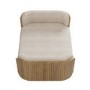Beige Fabric Pet Bed with Oak Ribbed Sides - Washable Cover