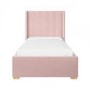 Pink Velvet Single Bed Frame with Storage Drawer - Phoebe