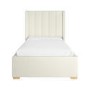Cream Upholstered Single Bed Frame with Storage Drawer - Phoebe