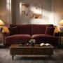 Berry Brown Chenille Feather-Filled 3 Seater Sofa - Payton Heritage