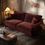 Berry Brown Chenille Feather-Filled 3 Seater Sofa - Payton Heritage