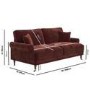 Berry Brown Chenille Feather-Filled 3 Seater Sofa - Payton Heritage