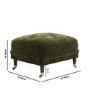 Moss Green Chenille Feather-Filled Footstool - Payton Heritage