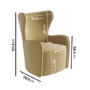 Yellow Chenille Highback Armchair - Paloma