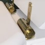 White Round Wooden Soft Close Toilet Seat with Quick Release and Brushed Brass Hinges - Park Royal