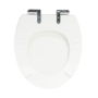 Close Coupled Rimless Toilet with Wooden Soft Close Seat and Chrome Fittings - Ripley