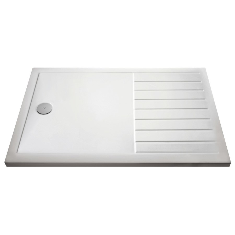 1400x900mm Rectangular 40mm White Stone Resin Shower Tray – Purity