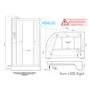Vidalux Pure -1200x800mm Black Right-Hand Offset Quadrant Shower Cabin with Hydro Shower Set & Shower Tray