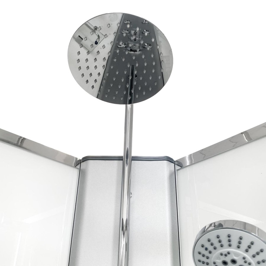Vidalux Pure - 800x800mm White Quadrant Shower Cabin with Hydro Shower Set with Shower Tray