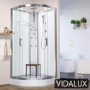 Vidalux Pure - 800x800mm White Quadrant Shower Cabin with Hydro Shower Set with Shower Tray