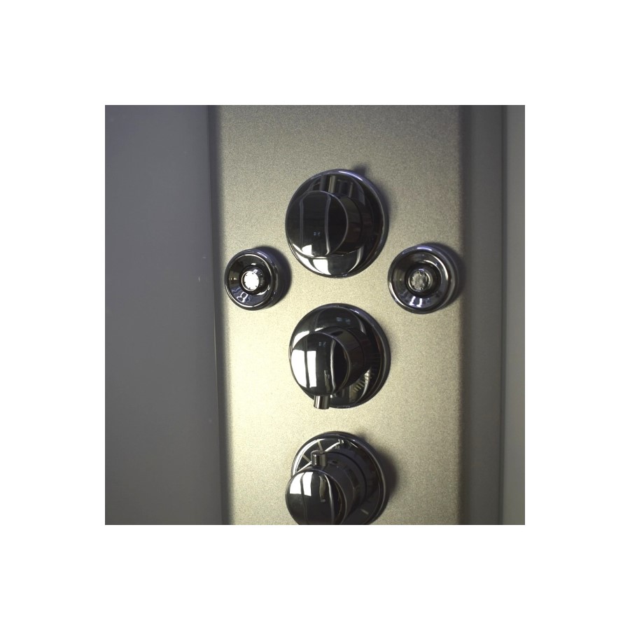 Vidalux Pure - 800x800mm Black Quadrant Shower Cabin with Hydro Shower Set with Shower Tray