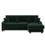 4 Seater Pull-Out Chaise Corner Sofa Bed with Storage in Dark Green Velvet - Quinn