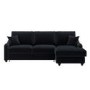 4 Seater Pull-Out Chaise Corner Sofa Bed with Storage in Navy Chenille - Quinn