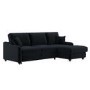 4 Seater Pull-Out Chaise Corner Sofa Bed with Storage in Navy Chenille - Quinn