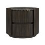 Walnut and Marble-Effect 2 Drawer Bedside Table - Raffaele