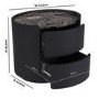 Black and Marble-Effect 2 Drawer Bedside Table - Raffaele