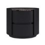 Black and Marble-Effect 2 Drawer Bedside Table - Raffaele