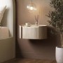 Light Wood and Marble-Effect 1 Drawer Floating Bedside Table - Raffaele