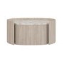 Light Wood and Marble-Effect 1 Drawer Floating Bedside Table - Raffaele