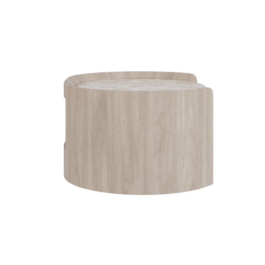 Light Wood and Marble-Effect 1 Drawer Floating Bedside Table - Raffaele