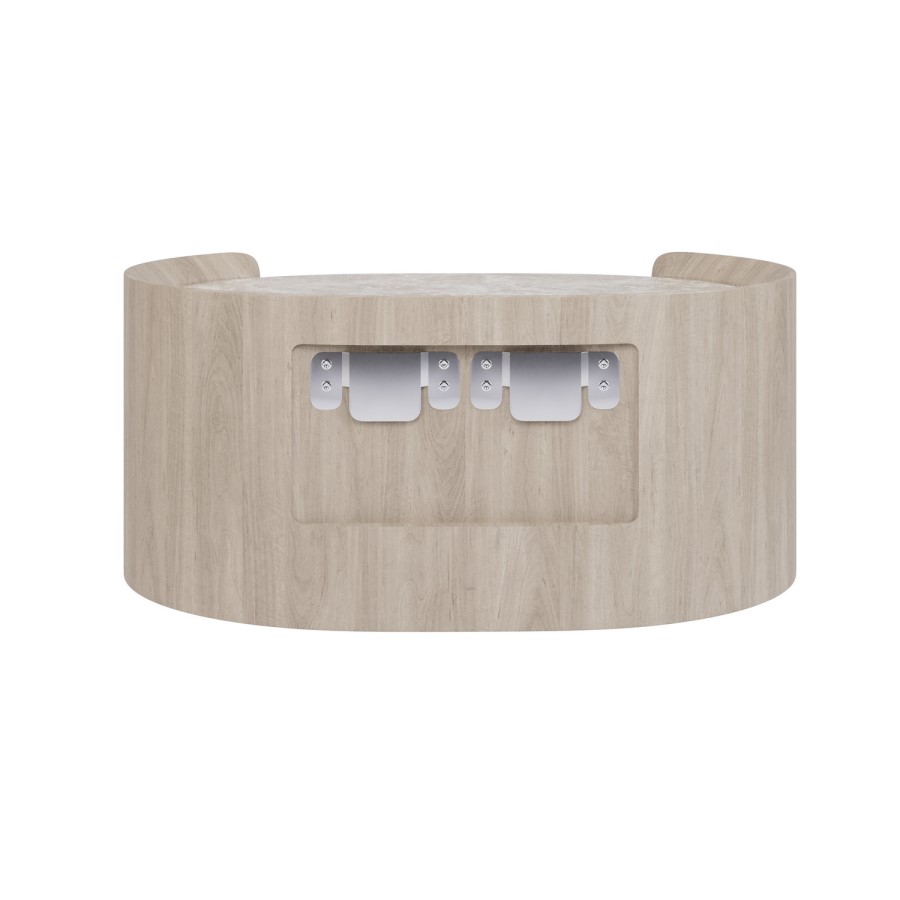 Light Wood and Marble-Effect 1 Drawer Floating Bedside Table - Raffaele