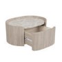 Light Wood and Marble-Effect 1 Drawer Floating Bedside Table - Raffaele
