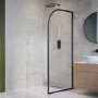 1000mm Black Curved Glass Shower Screen for Wet Room & Walk In Shower - Raya
