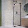 1000mm Black Curved Glass Shower Screen for Wet Room & Walk In Shower - Raya
