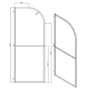 1000mm Brushed Brass Curved Glass Shower Screen for Wet Room & Walk In Shower - Raya