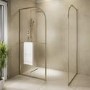 1000mm Brushed Brass Curved Glass Shower Screen for Wet Room & Walk In Shower - Raya