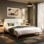 Oak King Size Wooden Bed Frame With Upholstered Curved Headboard - Reece