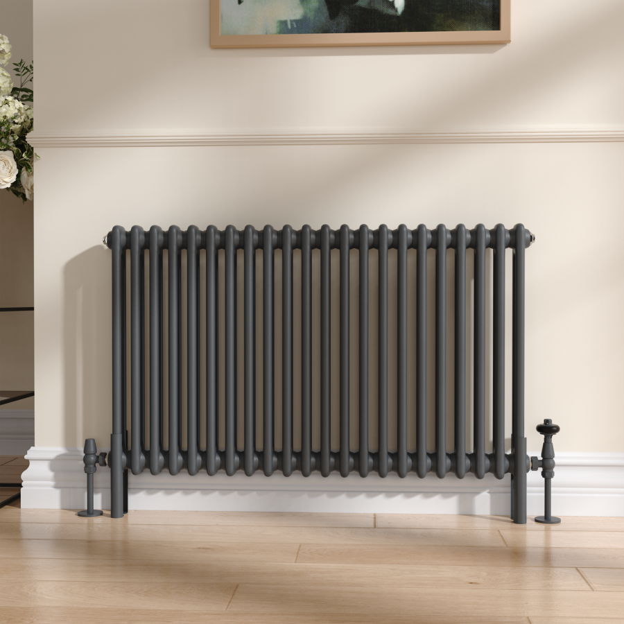 Reggio Anthracite Two Column Traditional Radiator Feet