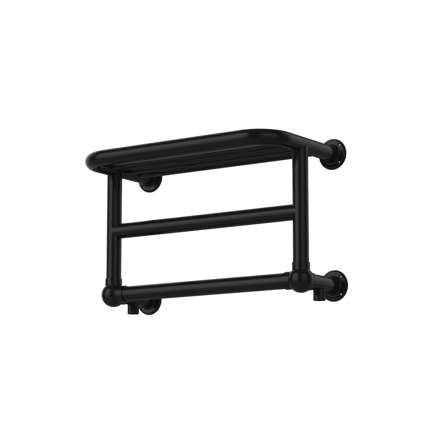 Black Traditional Heated Towel Shelf Radiator 350 x 550mm- Regent