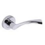 Internal Silver Polished Chrome Bathroom Lever Door Handle with Lock, Latch and Hinges Pack - 65mm Latch - Rhine - XL Joinery