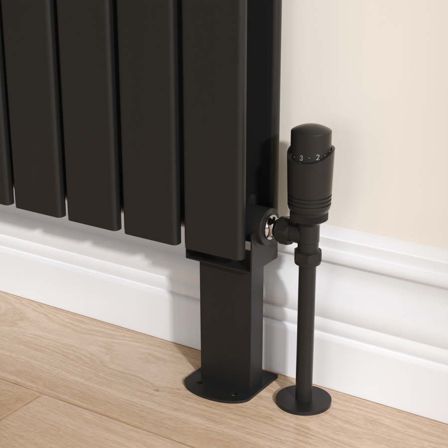 Riace Black Designer Radiator Feet -Suitable for Single and Double Panel Radiator