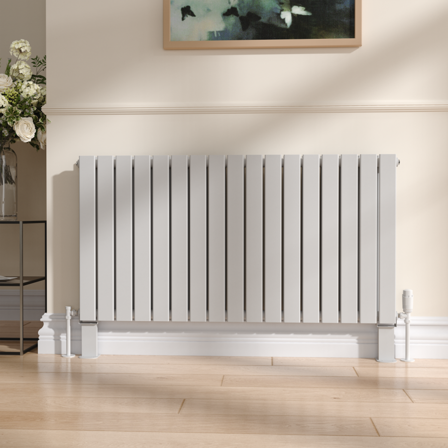 Riace White Designer Radiator Feet -Suitable for Single and Double Panel Radiator