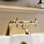 Brushed Brass Traditional Bath Filler - Ripley