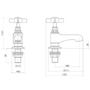Brushed Brass Crosshead Basin Pillar Taps - Ripley