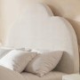Cream Boucle Small Double Ottoman Bed with Scalloped Headboard - Roma