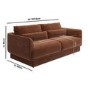 Brown Chenille 3 Seater Sofa - Ramses